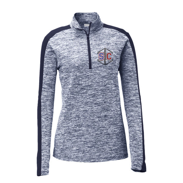 Schuyler Base/Softball - Ladies PosiCharge ® Electric Heather Colorblock 1/4 Zip Pullover Thumbnail