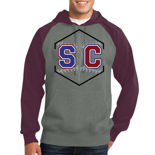 Schuyler Base/Softball - Raglan Colorblock Pullover Hooded Sweatshirt Thumbnail