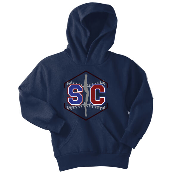 Schuyler Base/Softball - Youth Core Fleece Pullover Hooded Sweatshirt Thumbnail