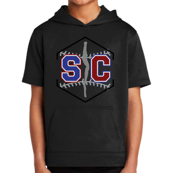 SCB - Youth Sport Wick ® Fleece Short Sleeve Hooded Pullover Thumbnail